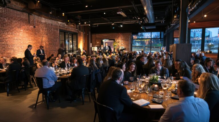 Formal Dinner in a Brick Interior Venue