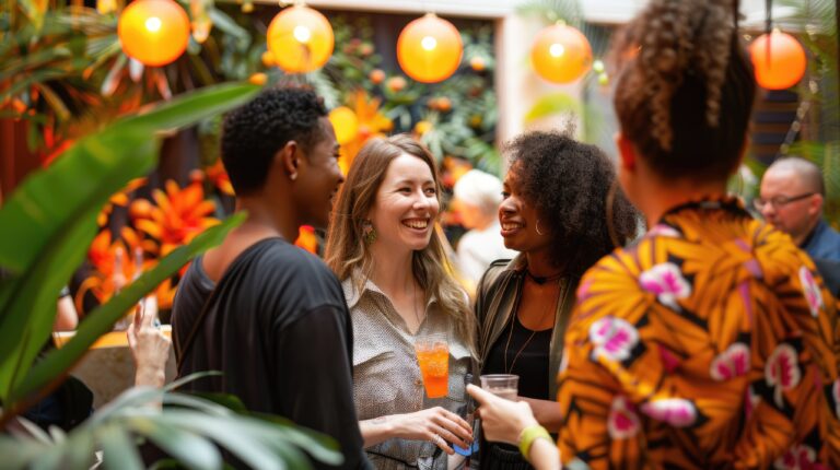 Project manager sharing experience and brainstorming idea at seminar. AIG53F